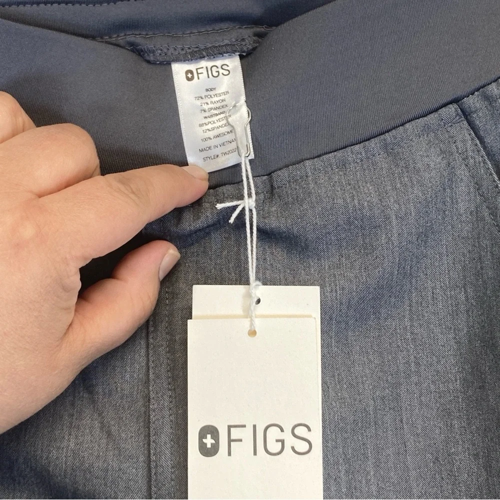 Figs Kanye Moto Scrub Pants Women’s S Graphite Gray Elastic Waist Pockets